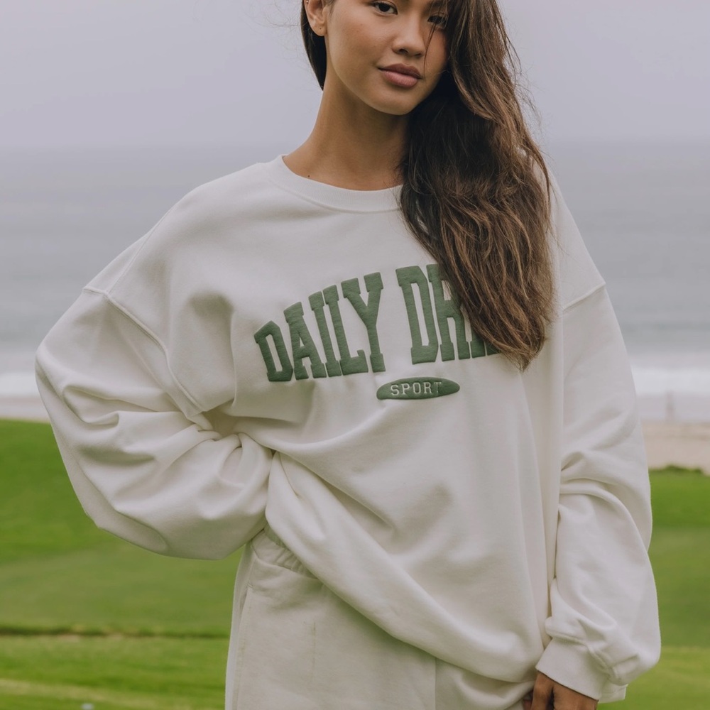 Daily Drills White Crew Neck Sweater